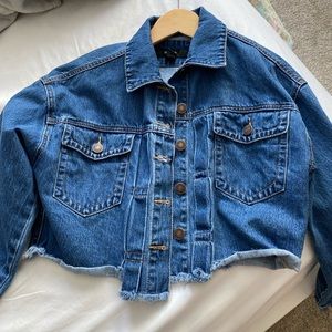 forever 21 cropped jean jacket